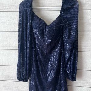 Elegant Sequin Long Sleeve Dress